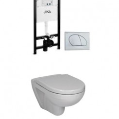 JIKA kompl.WC iebūv.rāmis+poga chrome+sēdpods piek.Lyra Plus+poda sēdriņķis duroplast ar vaku